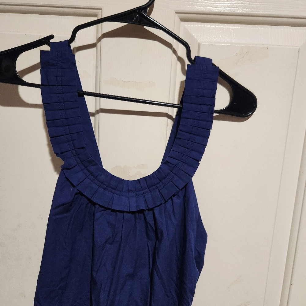 J. Crew Blue Sleeveless Cotton Dress NEW Size 12 Vacation Resort - Picture 3 of 4